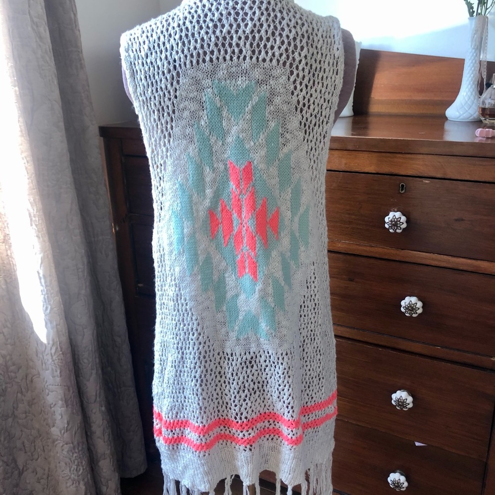 Summer concert crochet vest Aztec pattern